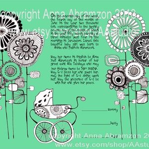 Baby-Naming-Zertifikat - jüdischen Baby-Geschenk, Bris, Brit Milah, Baby Shower, Neugeborenes, Baby Mädchen Baby junge neue Babygeschenk Baby-Dusche,