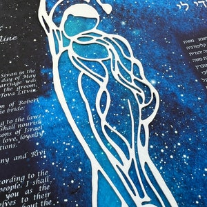 Ketubah, Laser Cut Ketubah, Papierschnitt Interfaith Ketubah, Modern, Personalisierte Ketubah, Aquarell Ketubah, Benutzerdefinierte Ketubah Signing