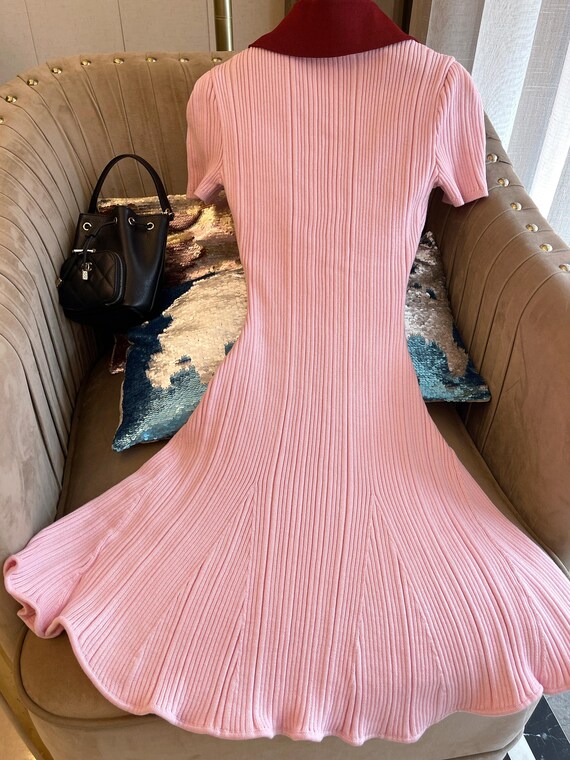open lace back dress Striped Rib Dress main image 1