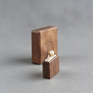 Engagement ring box, slim ring box, small wood ring case, ring display box by Woodstorming image 2