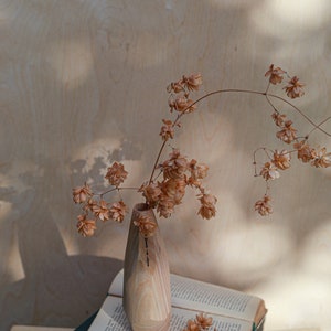 Unique holiday gift, minimalist flower vase, table centerpiece, personalized wood vase inspirational gift, spiritual gift, unisex gift image 9