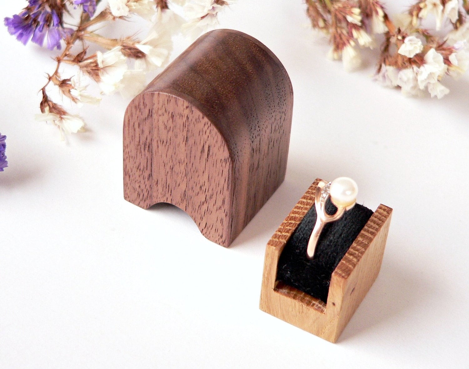 Wooden engagement ring box handmade original Woodstorming Etsy