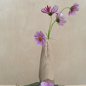 Unique holiday gift, minimalist flower vase, table centerpiece, personalized wood vase inspirational gift, spiritual gift, unisex gift image 5