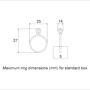 Caja de anillo única caja de anillo de compromiso de nogal en forma de diamante caja de exhibición de anillo de Woodstorming imagen 10