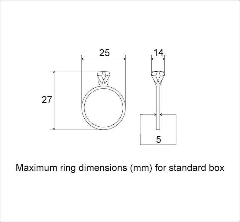 Ring Display Box Engagement Ring Box Diamond Shape Walnut Etsy