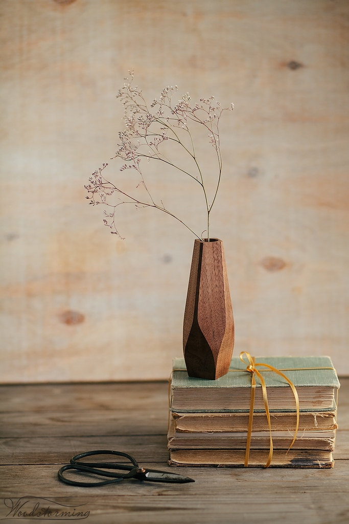 Wooden Flower Vase, Single Stem, Wedding, Glass Test Tube