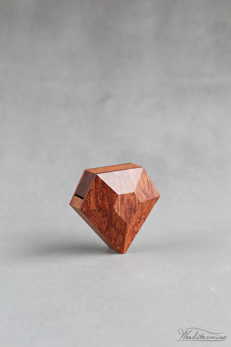 Personalized proposal ring box unique ring box diamond shape Etsy