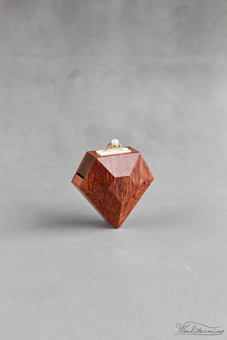 Personalized proposal ring box unique ring box diamond shape Etsy