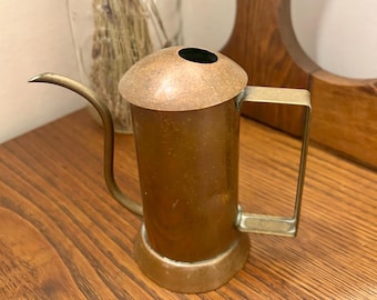 Vintage Kupfer Milchkännchen mit Messinggriff | Rustikale Küchendekoration