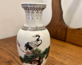 中国磁器の鶴・鷺・漢字 大型13 3/4インチ角花瓶 - Etsy 日本