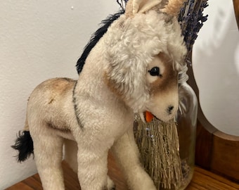 シュタイフのロバ、すべてのID付き、新品同様、10インチ、ヴィンテージ