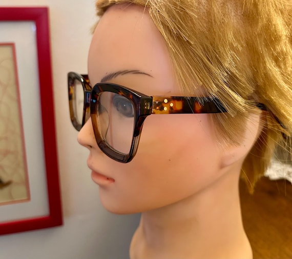 Vintage Tortoiseshell Rectangular Eyeglasses Fram… - image 4