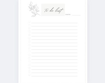 Printable To-Do List | Minimalist Daily Planner | Instant Download PDF