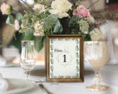 Elegant Green Wedding Table Number Template: DIY Printable Canva Sign (Digital Download) 001