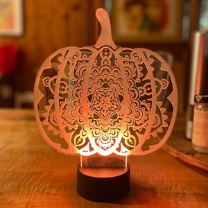 Pumpkin Mandala Light, Halloween, Night Light, LED