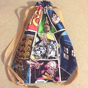 Doctor Who Comic Drawstring Bag