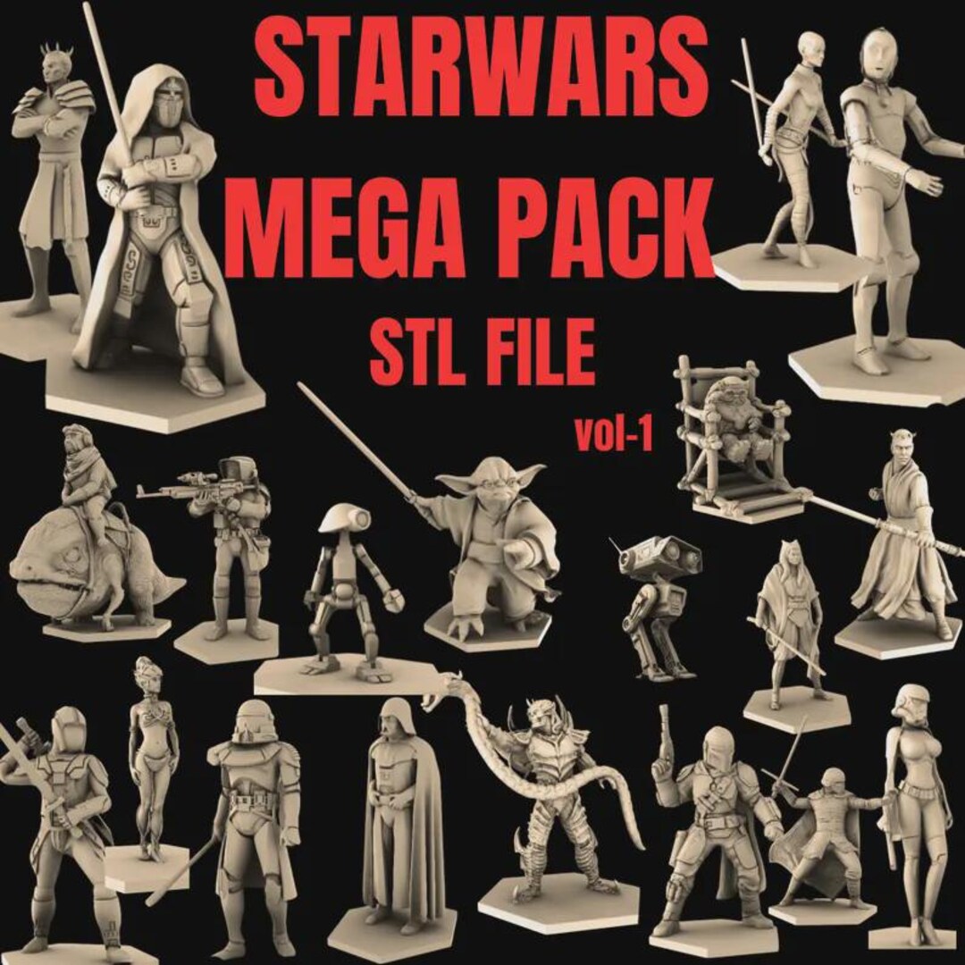 Star Wars STL 3D Model Bundle: 150+ Figure & Vehicle Files - Etsy
