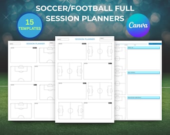 Modelli stampabili per pianificare l'allenamento di calcio/football per allenatori (download digitale)