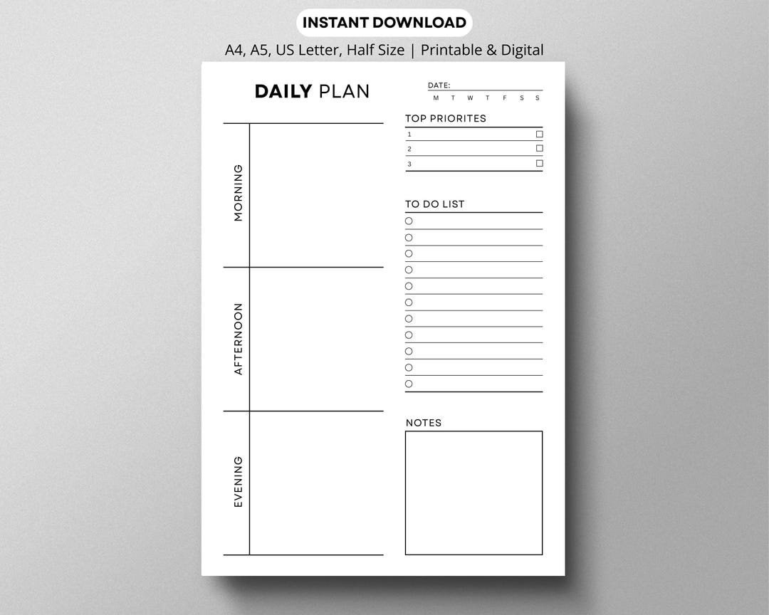 Morning Afternoon Evening Routine, Daily Planner Printable, Daily ...