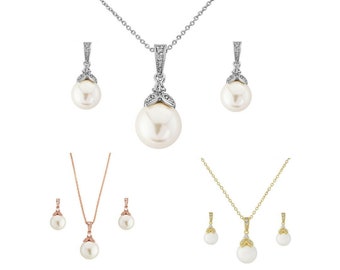 Bruids cz sieraden sets cubic zirconia kristallen ketting en oorbel set met heldere kristallen voor bruiden en bruidsmeisjes