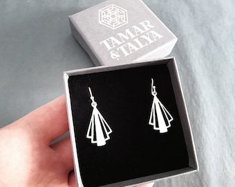 Art deco earrings handcrafted in sterling silver Gift Wrapped - Free UK Shipping - Add Gift Message