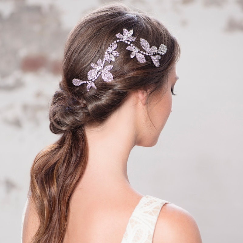 Vintage Inspired Wedding Hair Vine Embellished With Crystal Etsy