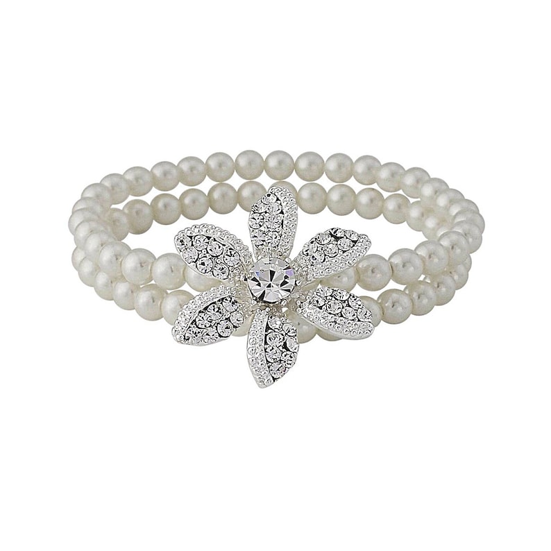 Christmas gift Ivory pearls and embellished beadwork on a silver plated finish Stunning piece Crystal bridal Hair Comb