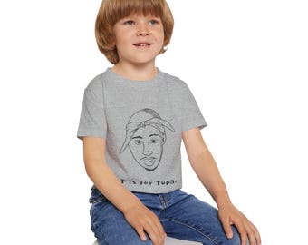 Tupac Inspired Toddler T Shirt Hip Hop Graphic Streetwear Outfit Gift For Boys Girls Birthday Music Lover Style