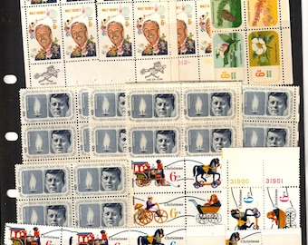 Colección de sellos de 14 bloques estadounidenses de 4 sellos en muy buen estado, 56 sellos nuevos sin charnela.