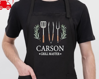 Personalised King / Queen of the BBQ Apron, Baking, Custom Apron, Grill master Apron, Home Cooking, BBQ Chef, Christmas Gift, Gift For Dad