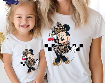 Leopard Minnie Mouse  T-Shirt, Leopard cherry Minnie Kids Shirt, Minnie Safari Kids Shirt, Disney Minnie Shirt, Disney Safari Trip Shirt