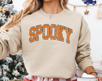 Spooky Sweatshirt, Halloween Sweatshirt, Halloween Gift Hoodie, Womens Halloween Sweatshirt, Spooky Season Shirt,Ghost Halloween Sweatshit