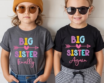 Big Sister Bow Shirt, Coquette Preppy Kids Tee