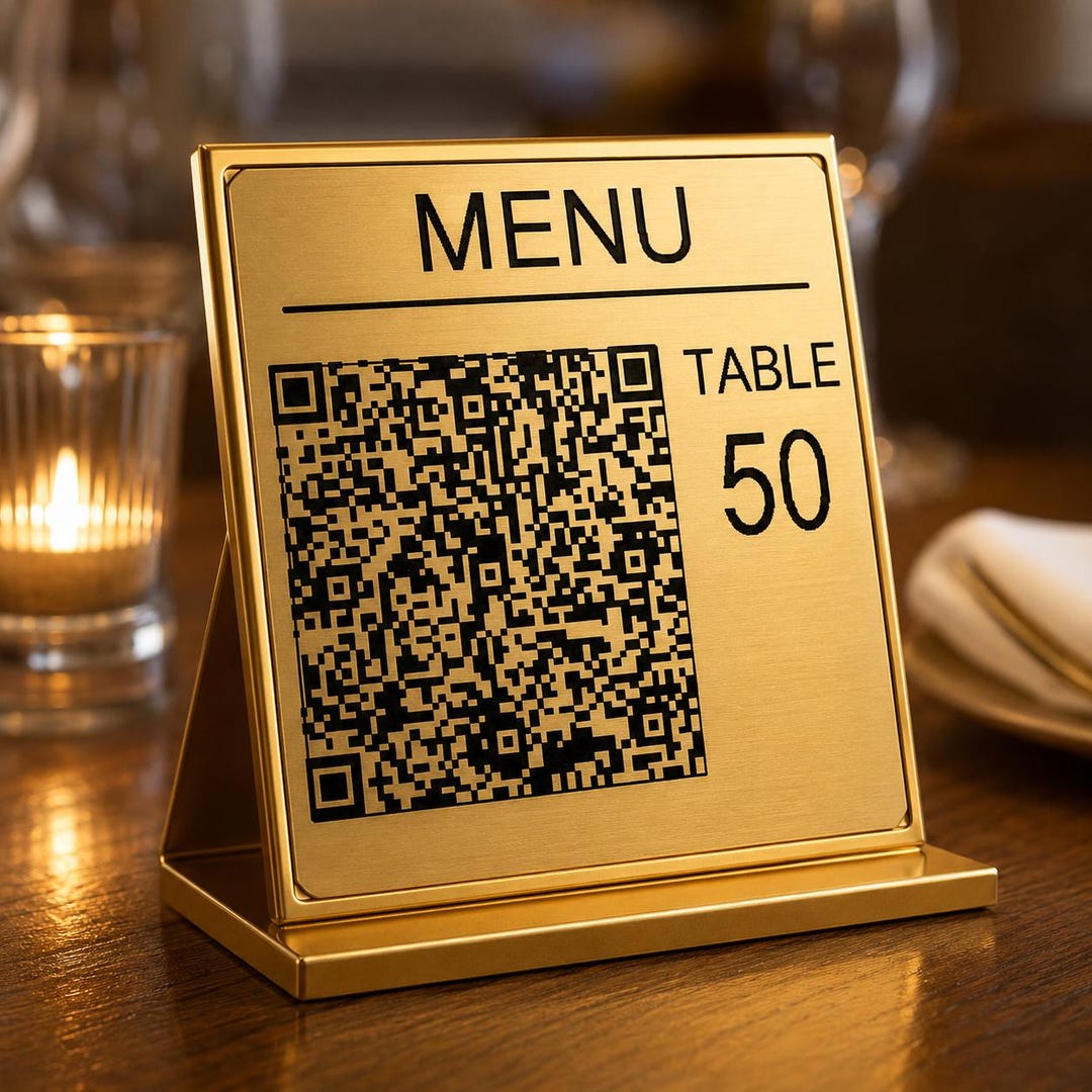 Pqr Code Table Laser Engraved QR Code Table Menu Square Table Number - Etsy