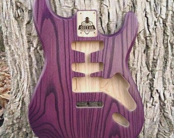 Custom Ash Stratocaster Guitar Body, Handmade Unfinished Electric Guitar Build