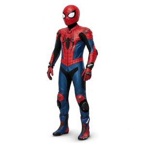 Tuta da corsa in pelle di Spider-Man, abbigliamento da motociclista con motivo a ragnatela, combinazione di protezioni CE