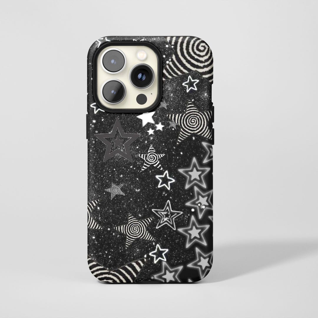 Pattern Cell Phone Star Black Grunge Star Phone Case,dark Spiral Psychedelic Star Pattern for ...