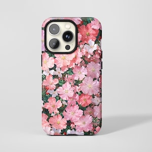 Watercolor Pink Flower Field Phone Case,Dreamy Soft Floral Art Print,For iPhone 17 16 15 14 13 12 11 Pro Max,Samsung S26 S25 Ultra,Magsafe