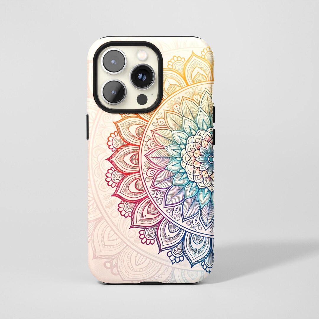 Mandala Phone Case,color Gradient Blending Lines,spiritual Boho Style ...