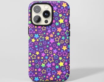 Rainbow-colored Stars Phone Case,Cute Colorful Star Y2K Gift,For iPhone 17 16 15 14 13 12 11 Pro Max,Samsung S30 S25 S24 S23 S22 S21 S20 FE