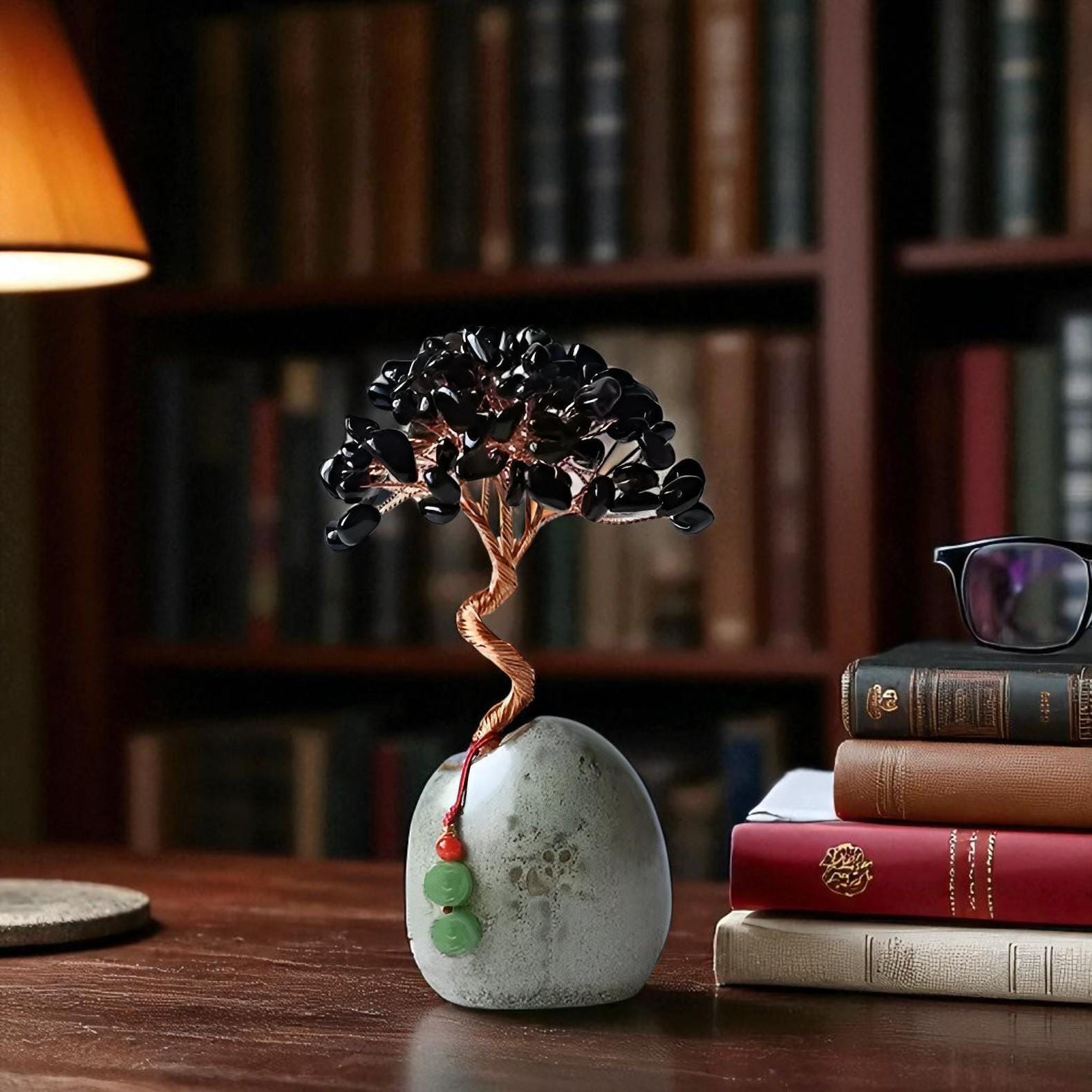 Albero Di Cristallo Di Quarzo Rosa Portafortuna | 300 Perline, Base In Legno 22-25cm | Decorazione Feng Shui Per Amore E Positività