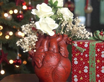 ヴィンテージ　ハート　花瓶♡ ヴィンテージ 1989 FTDA ハートプリント セラミック花瓶 - 7インチ