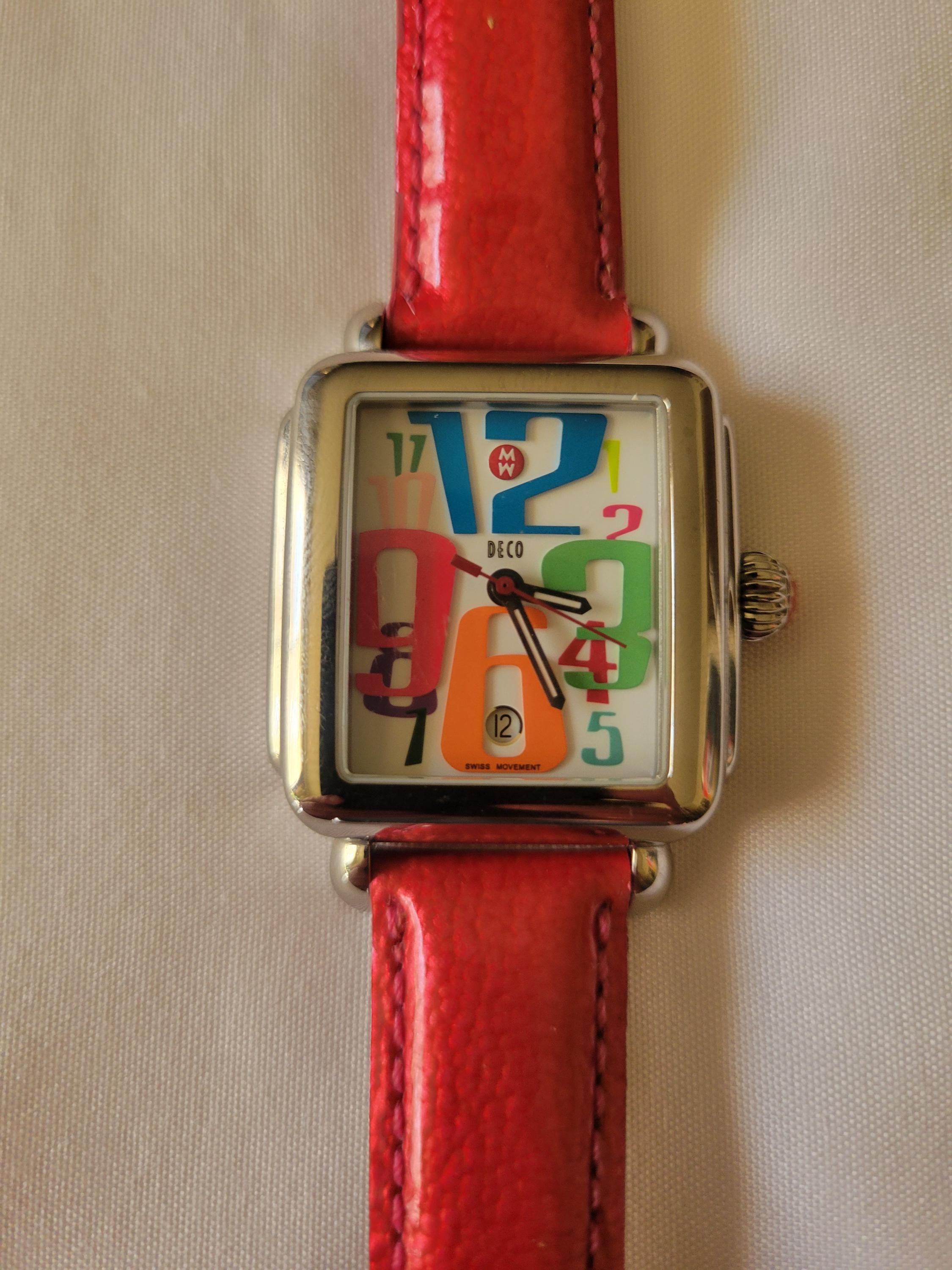 Deco Carrousel genuine leather Michele watch Michele Deco Chronograph Two Tone Gold Leather Watch 33mm main image 2