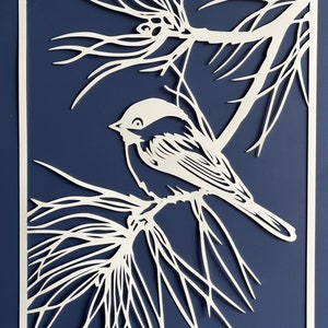STENCIL MASK | Chickadee on Pine Branch | Gelli Plate | Reusable ...