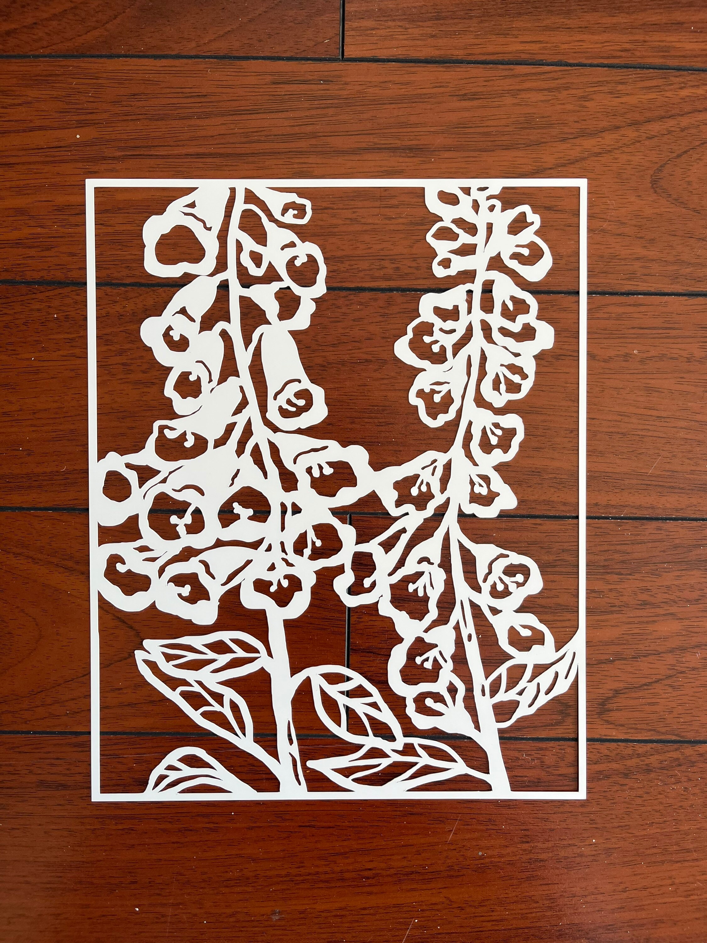 STENCIL MASK | Foxgloves | Gelli Plate | reusable stencil | Mixed Media |  Print making | Fits 8x10” Gelli Plate | Yupo Plastic