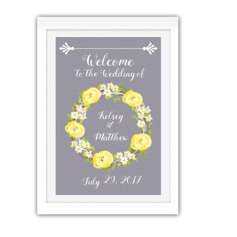 Save the Date Floral Boho Yellow and Gray White Printable Save the Date Summer Wedding Invitation Wreath Set Wedding Suite Wedding Printable