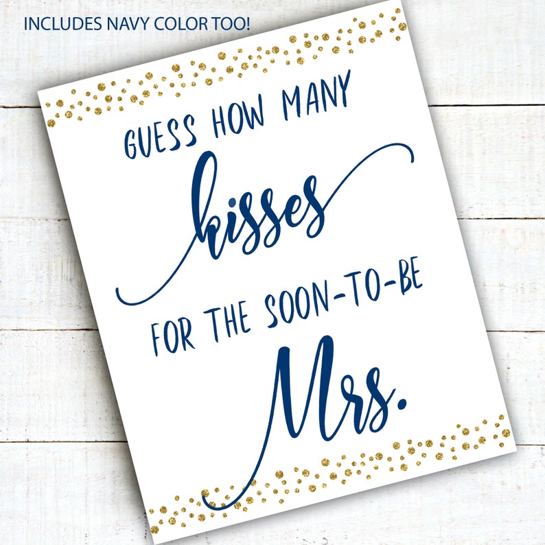 Bridal Shower How Many Kisses for the Soon to Be Mrs. Guessing Etsy