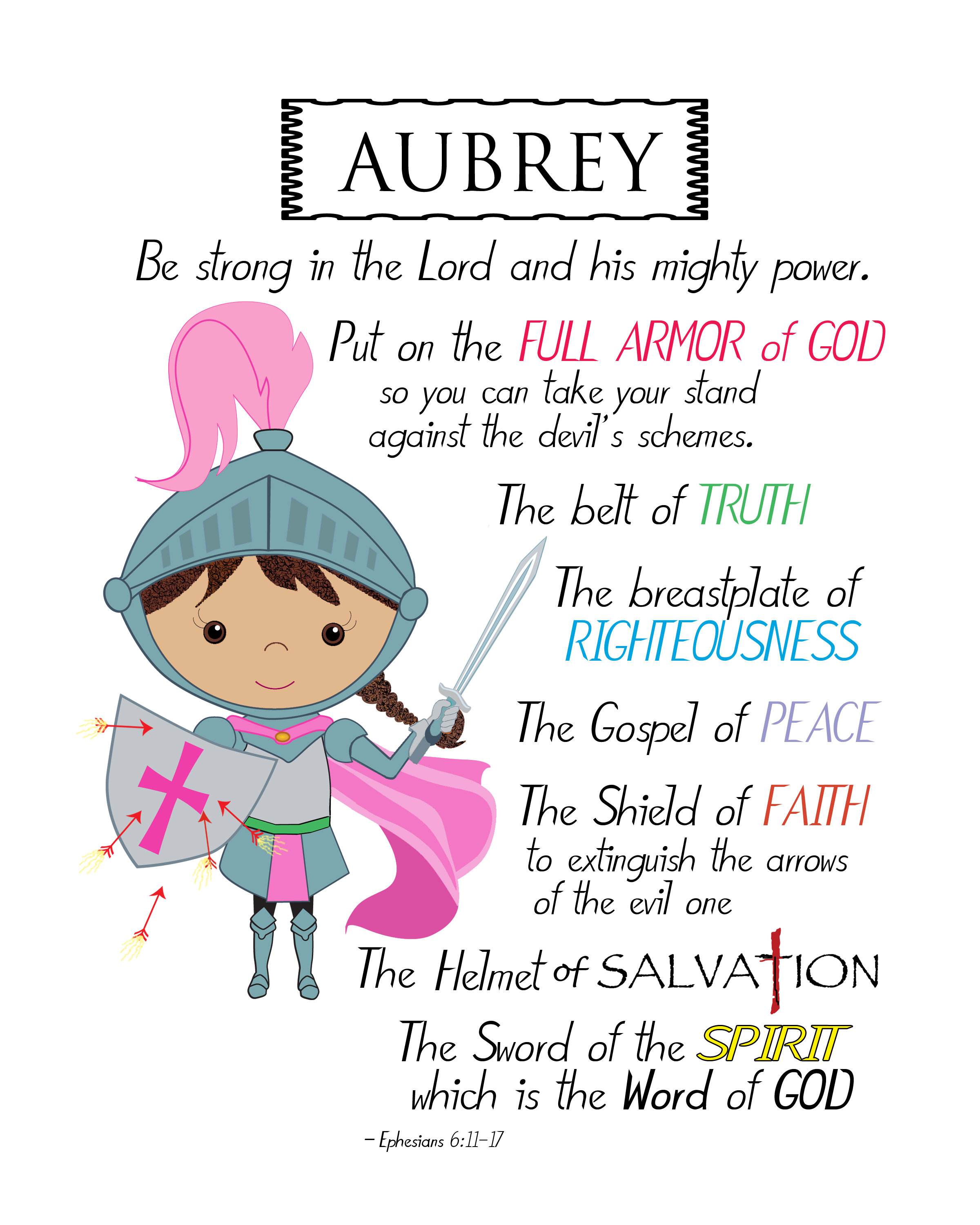 Ephesians 6 Armor of God Bible Verse Printable print Full Etsy