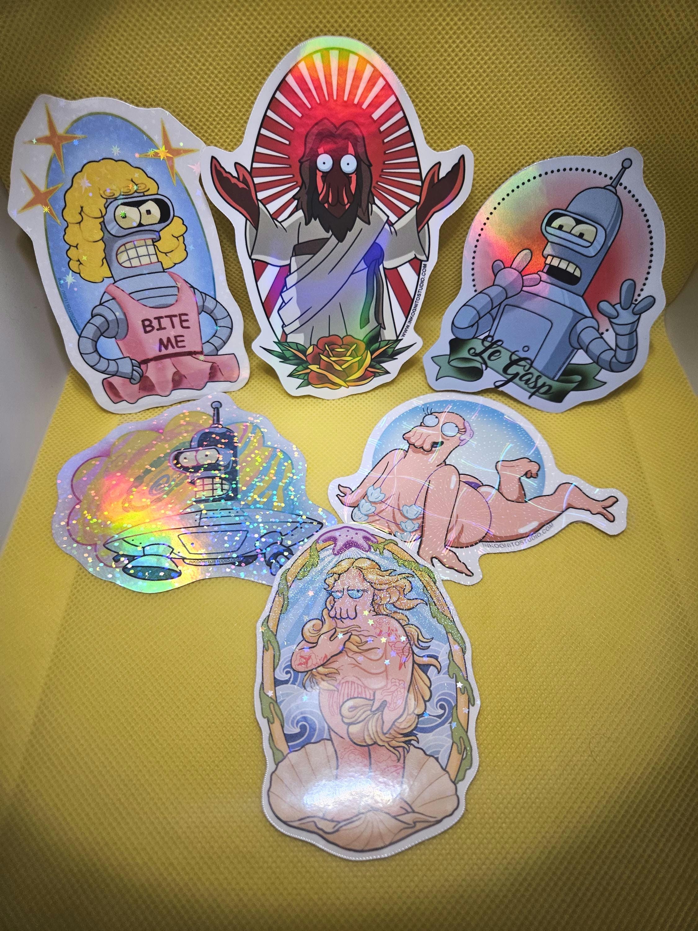 Calcomanía Vinilo Futurama Rana – 5x4 Cm – Multicolor, Adhesiva, Waterproof – Oracal