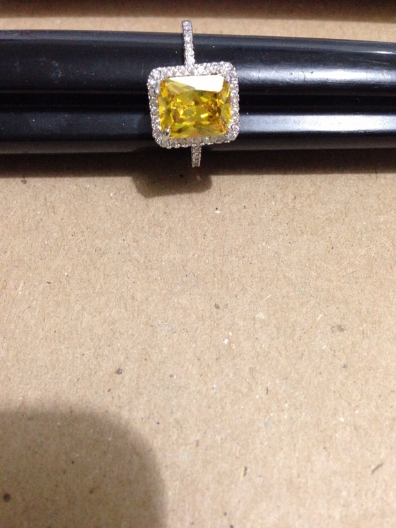 Vintage citrine 925 silver size 9 ring